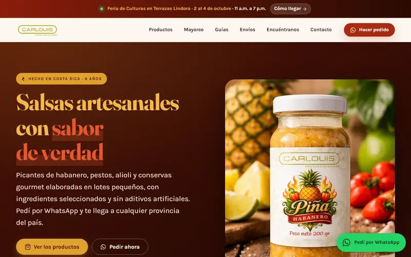 Portada del sitio web de Carlouis