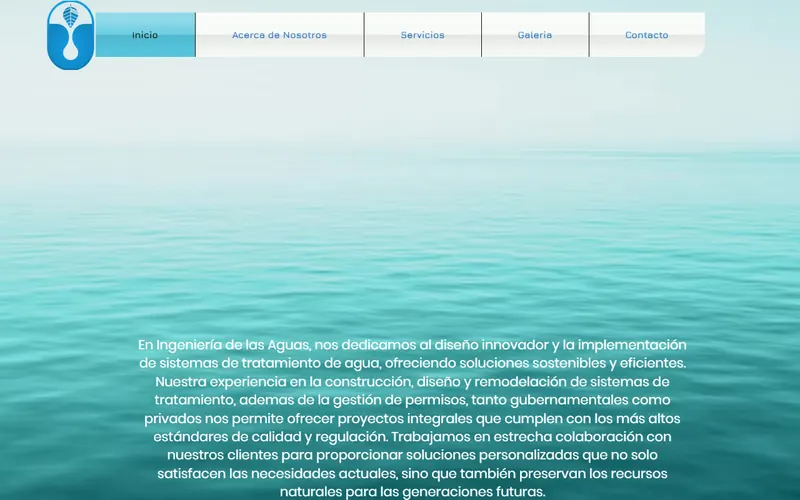 Portada del sitio web de Ingeniería de las Aguas