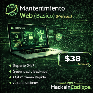 Mantenimiento Web Básico (mensual)