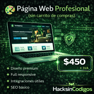 Página Web Profesional (sin carrito de compras)