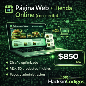 Pagina Web + Tienda Online (con carrito)