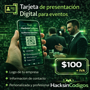 Tarjeta de Presentacion Digital para Eventos con QR