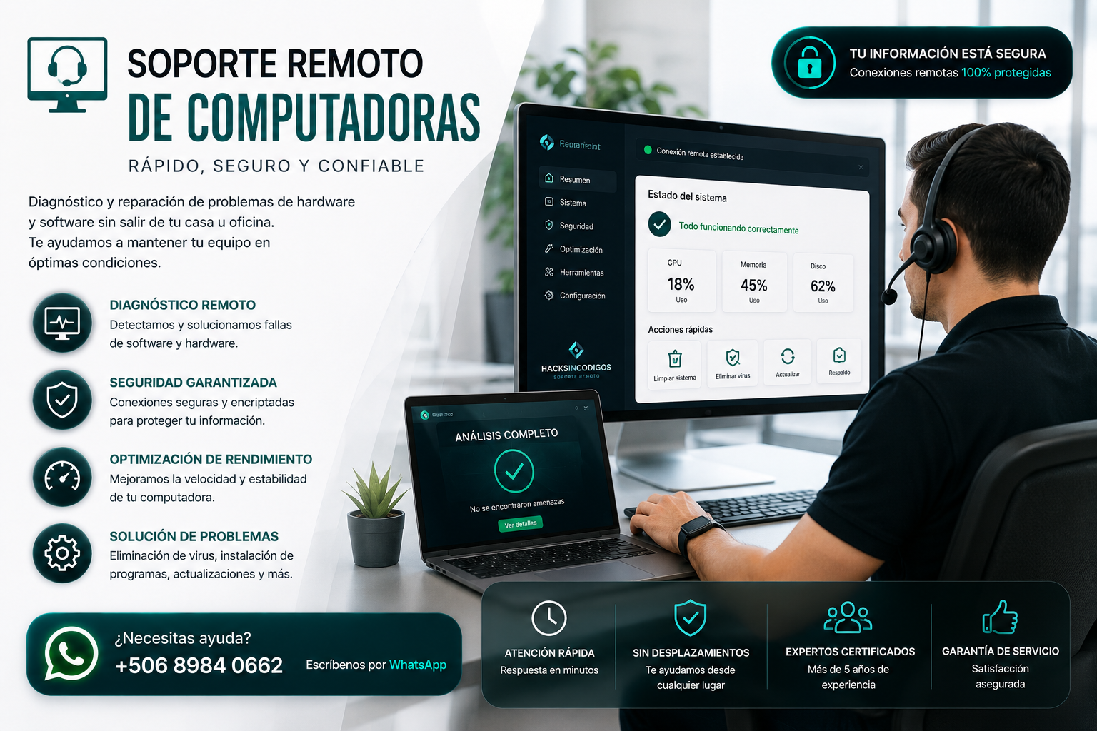 Soporte remoto y reparación de computadoras