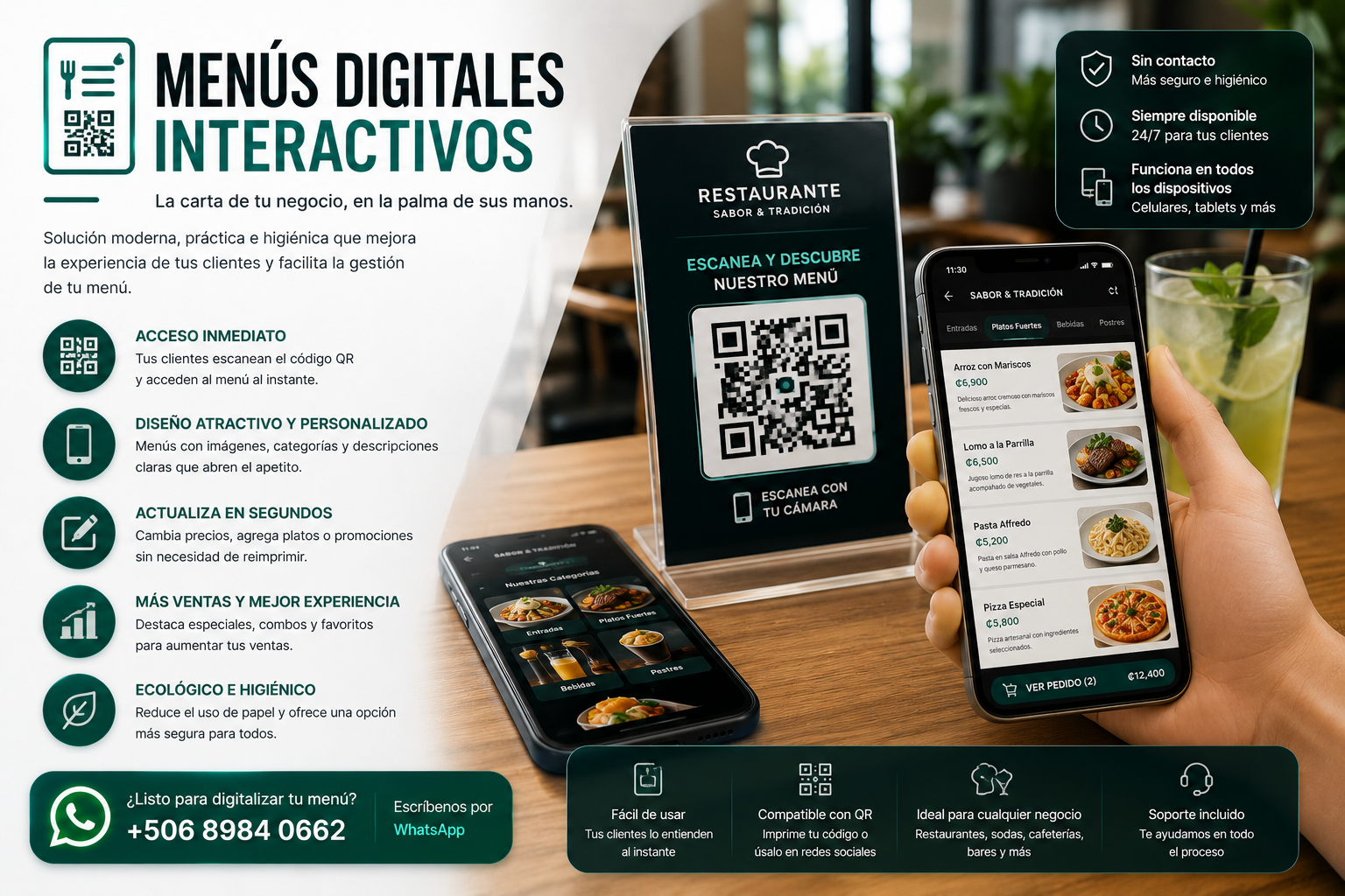 Menús digitales interactivos